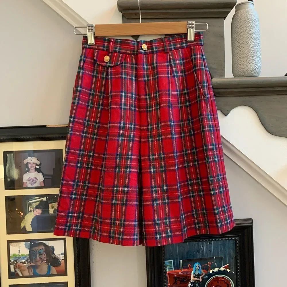 Vintage David Brooks Red Plaid Wool Blend Shirts sz 4P